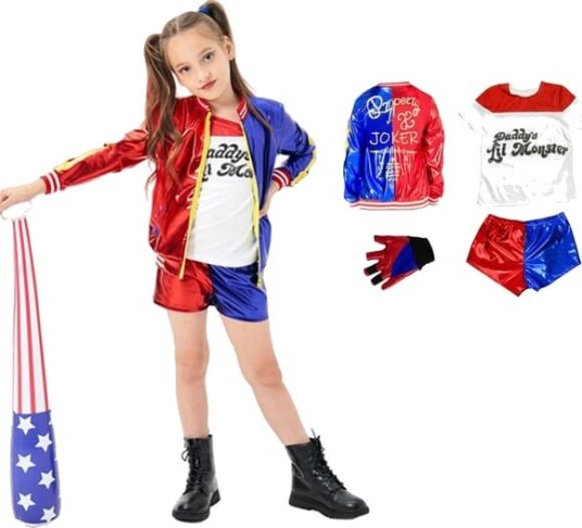 Harley Quinn Kostyme til Barn med Brodert Jakke