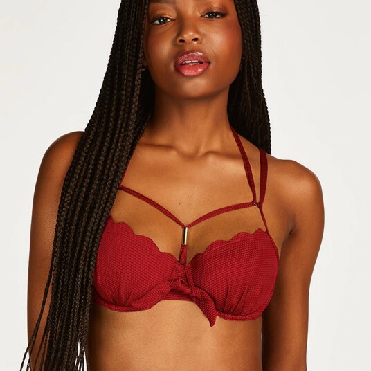Hunkemöller Scallop Rio Bikinitopp Med Bøyle Farge: Rhubarb Størrelse: 65A Kvinner