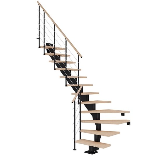 Dolle Hamburg L-trapp I Svart-style 6-hvitoljeret Eik-75-14 - Loddret Høyde 277 322 Cm Dolle Hamburg L-trapp I Svart-style 6-hvitoljeret Eik-75-14 - Loddret Høyde 277 322 Cm