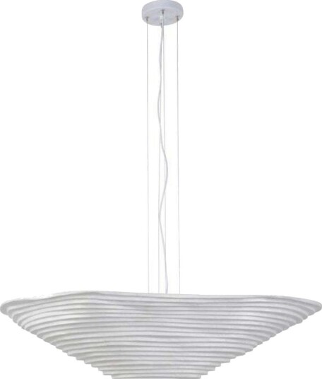 Nebulis pendellampe L med 2 lyskilder. Lengde 100 cm hvit   Forestier   Stue   Design   Stoff / Tekstil   Med skjerm