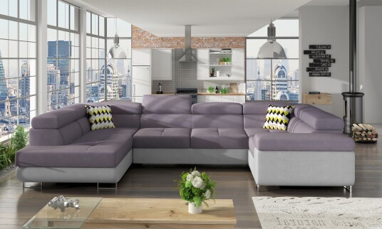 Marcelle Hjørnesovesofa Lilla/Grå