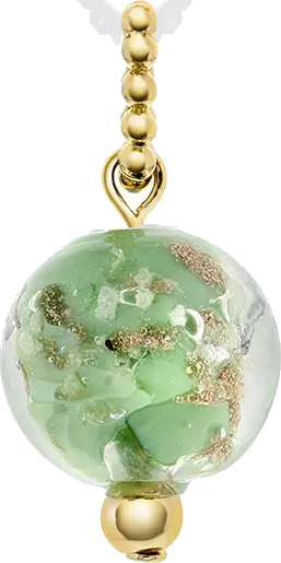 Pan Jewelry, Anheng i 925 forgylt sølv med lysegrønn glasskule