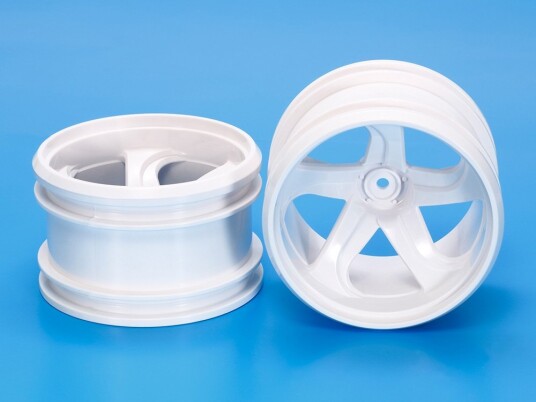 Tamiya 54676 GF-01 White 5-Spoke Wheels