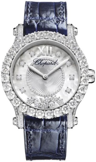 Chopard Dameklokke 274809 1001 Happy Sport Hvit/Lær Ø36 mm