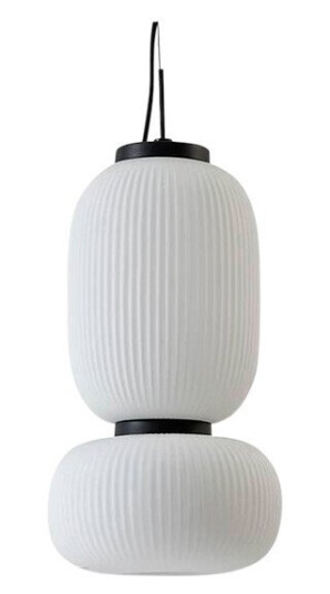 Lucande Lucya 2 LED Pendel Svart/Hvit