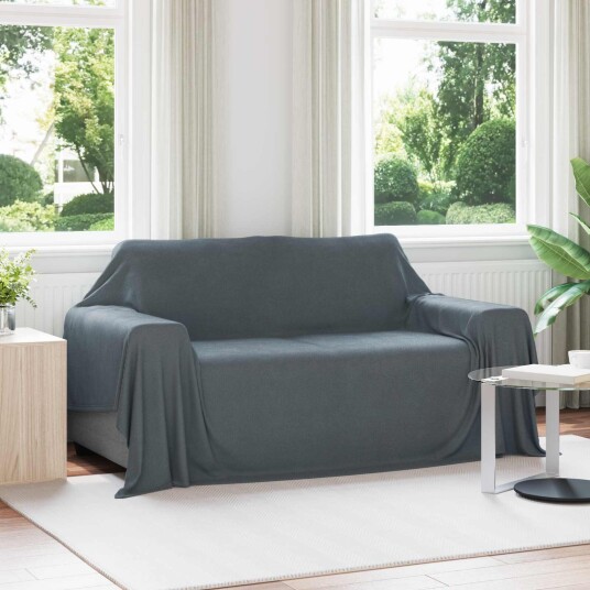 vidaXL Kastteppe Mørkegrå 280 x 210 cm Fleece