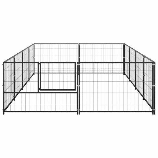 vidaXL Hundegård svart 8 m² stål