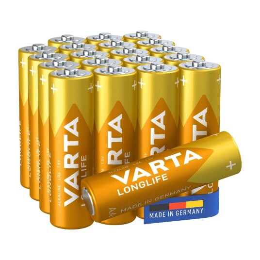 Varta Longlife Alkaline AA 20-pakning Batterier Varta Longlife Alkaline AA 20-pakning Batterier