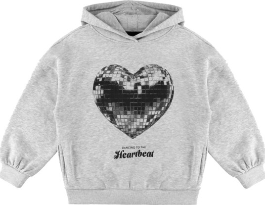 Kids Only Hettegenser   KogMarita   Light Grey Melange/Heart   Kids Only   9 10 år 134 140   Hettegenser   Grå