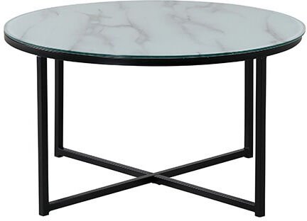 Rock sofabord Ø80 cm hvit.