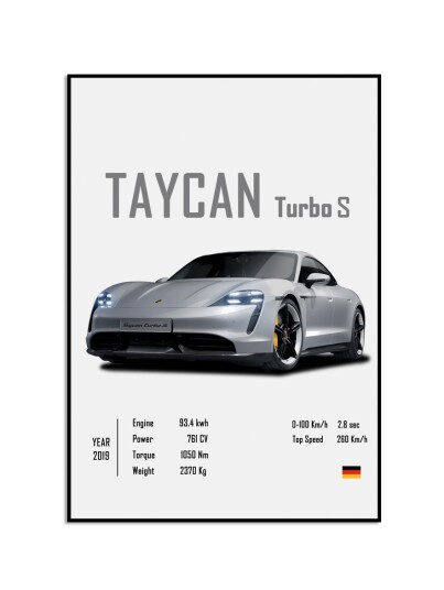 Plakat Porsche Taycan Turbo S