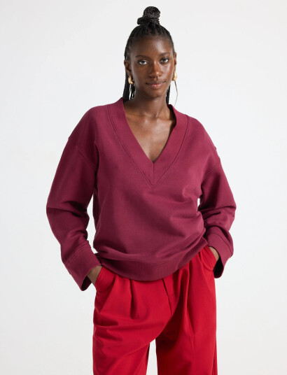 Lindex Sweater Longsleeve Mia - Burgundy - M