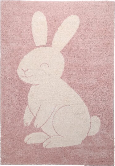 Barneteppe Soft Bunny rosa/krem Størrelse: 160 x 230 cm