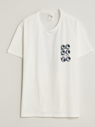 Nudie Jeans Roy Wall Crack T Shirt Chalk White