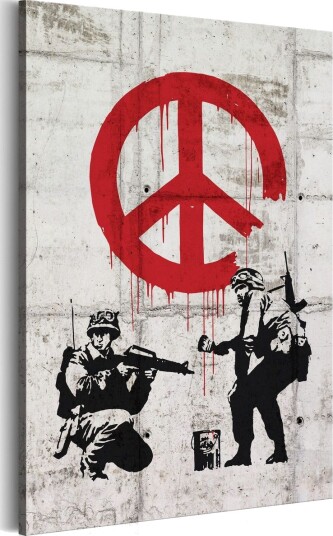 Bilde Soldiers Painting Peace By Banksy 60x90 Artgeist sp. z o. o.