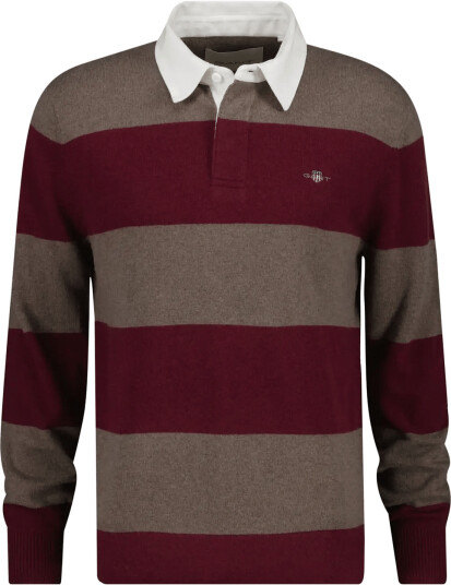 Gant Barstriped Lambswool Rugger Burgundy XL