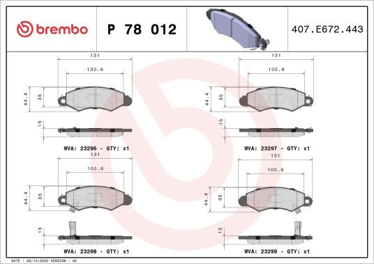 Bremseklosser BREMBO P 78 012