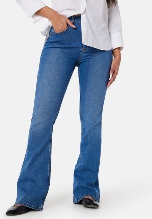 Pieces Pcpeggy Flared High Waist Jeans Medium Blue Denim XL