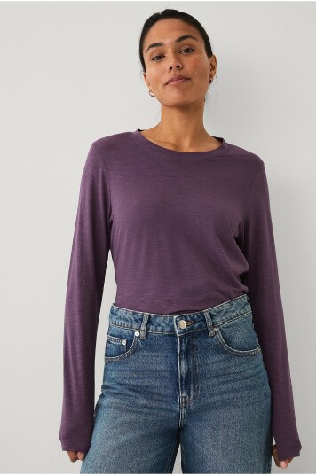 Ellos Collection Topp i myk bomullsblonder Lilla