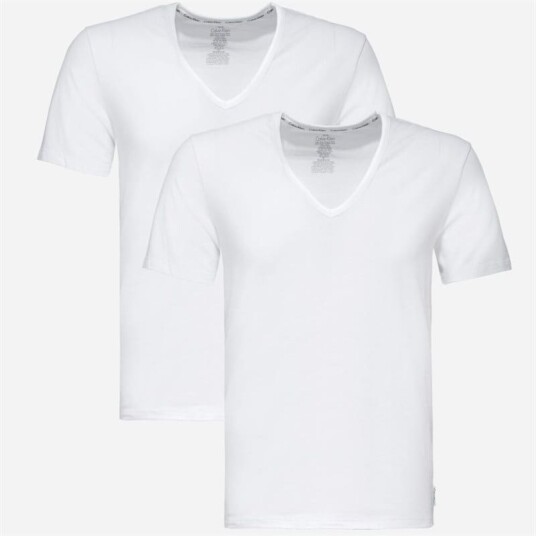 Calvin Klein 2 Pack V-Neck T-Shirt - White
