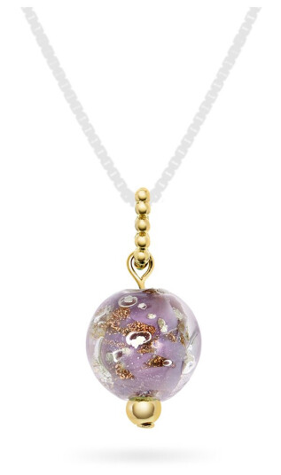 Pan Jewelry, Anheng i 925 forgylt sølv med lilla glasskule Pan Jewelry, Anheng i 925 forgylt sølv med lilla glasskule