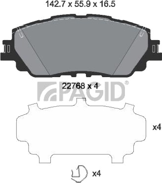PAGID T2731N Bremseklosser PAGID T2731N Bremseklosser