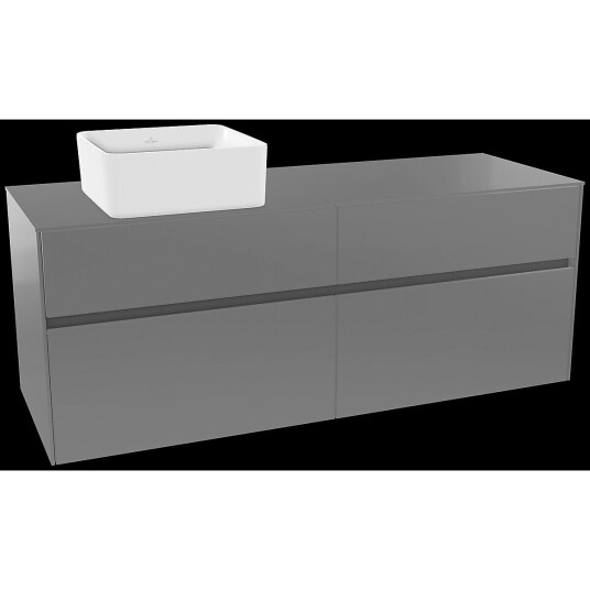 Villeroy & Boch  Collaro Servantskap med 4 skuffer 140x50x54,8 cm u/lys Grå Høyglans