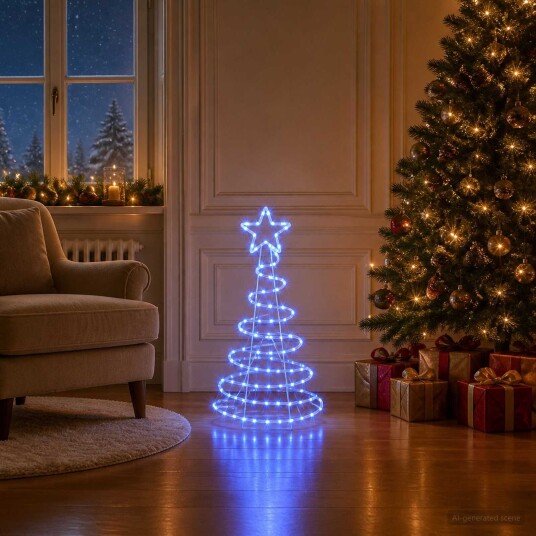 vidaXL LED-juletre LOVIISA 100 LED-lys Blå 51 x 99 cm