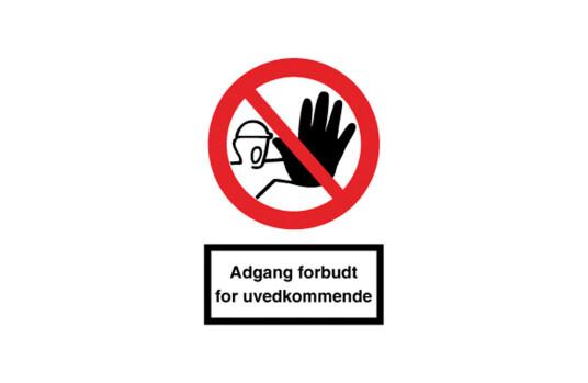 Adgang Forbudt For Uvedkommende Plastskilt A4 210x297 mm Adgang Forbudt For Uvedkommende Plastskilt A4 210x297 mm