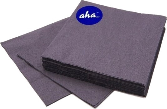 Aha Servietter Aha 3 Lags 1/4 Brett 33X33 Cm 20 Stk Sort