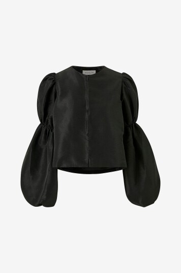 By Malina Bluse Zoey Double Pouf Sleeve Blouse Svart