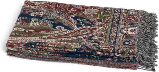 Ullpledd Paisley Blue/Rose