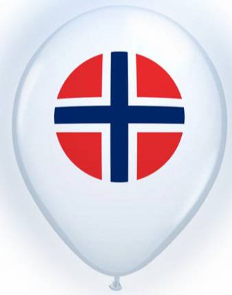 4 stk 23 cm Norge Latexballonger med LED Lys