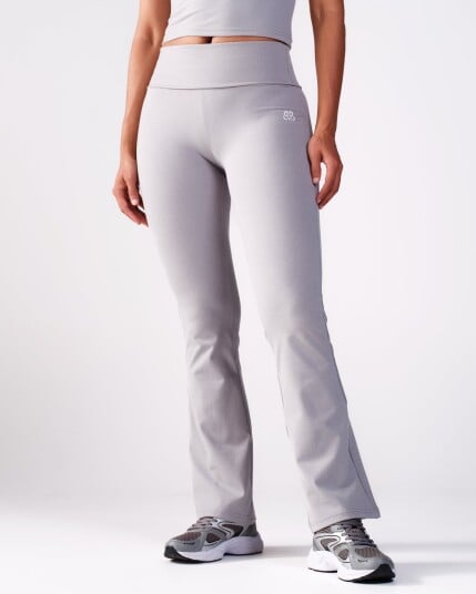 Bumpro Lively Foldover Flare Pants Grey Melange - XL