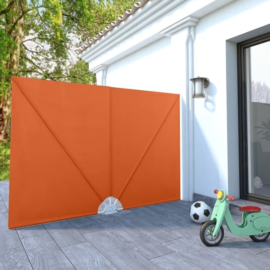 vidaXL Sammenleggbar sidemarkise for terrasse terrakotta 240x160 cm