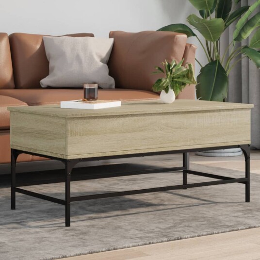  Salongbord sonoma eik 100x50x45 cm konstruert tre og metall 8721012479364