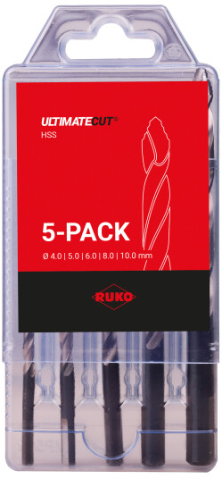 Bor-/Boresett 5 Deler Ruko Ultimatecut Flowstep Hss Bor-/Boresett 5 Deler Ruko Ultimatecut Flowstep Hss