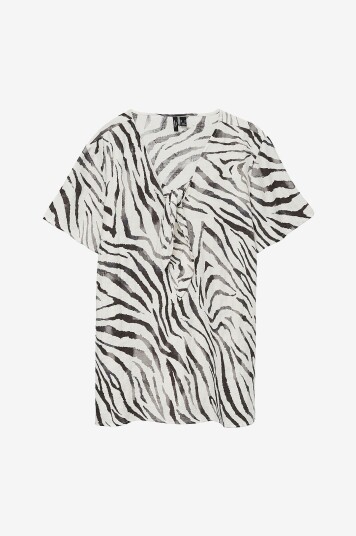 Vero Moda Curve - Bluse vmcDora Desy S/S V-n Tie Top - Hvit