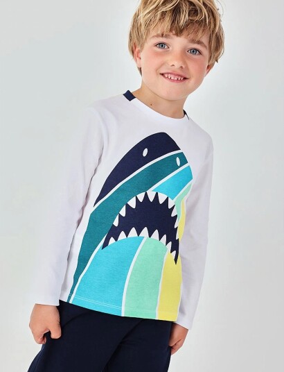 Boboli Knit T Shirt Long Sleeves For Boy Bci White 104 Boboli Knit T Shirt Long Sleeves For Boy Bci White 104