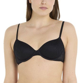 Calvin Klein BH Sheer Marquisette Demi T-shirt Bra Svart polyamid F 65 Dame