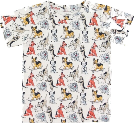 Hust and Claire T skjorte Anker Krem m. Hunder Hust and Claire 74 T skjorte Hvit