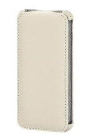 Hama Flip-Front Mobilveske for iPhone 5 - Hvit Lær Hama Flip-Front Mobilveske for iPhone 5 - Hvit Lær