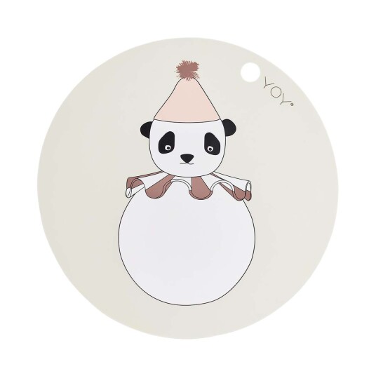 OYOY Mini Placemat Panda Pompom Offwhite M107495 OYOY Mini Placemat Panda Pompom Offwhite M107495