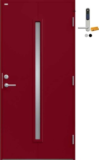 Ytterdør Diplomat Maj Sotet Glass med Yale Doorman Classic Home