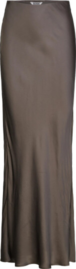 Weekday Bias Cut Satin Maxi Skirt - Brown - XS