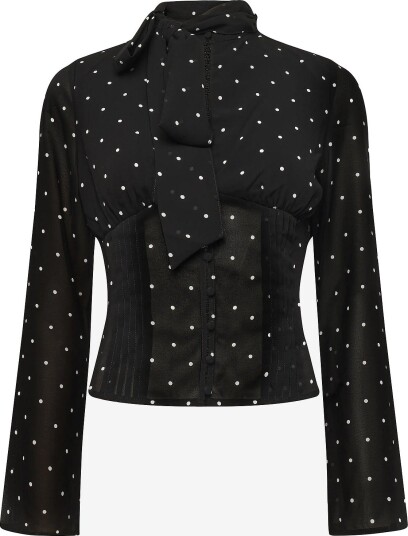 Gina Tricot Chiffon Blouse BLACK/WHITE DOT (9726) 36