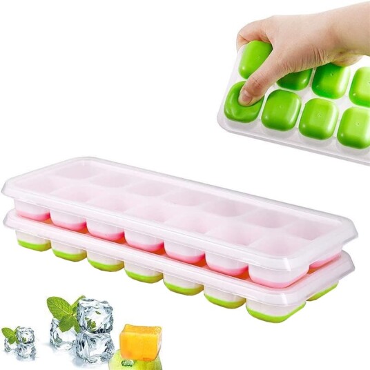 Generic 2-Pak Isbrett Iskubeboks med Lokk / Isbrikke 28 Isbiter Generic 2-Pak Isbrett Iskubeboks med Lokk / Isbrikke 28 Isbiter