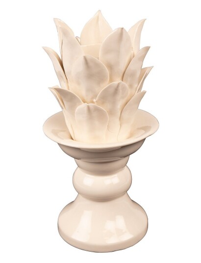 Day Home Blumen Vase Beige SHINY WHITE H25CM