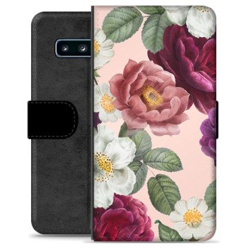 Samsung Galaxy S10+ Premium Lommebok-deksel Romantiske Blomster