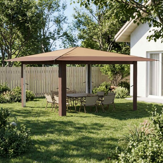 vidaXL Gazebo uten sidevegg 4 x 4 m Beige og Brun